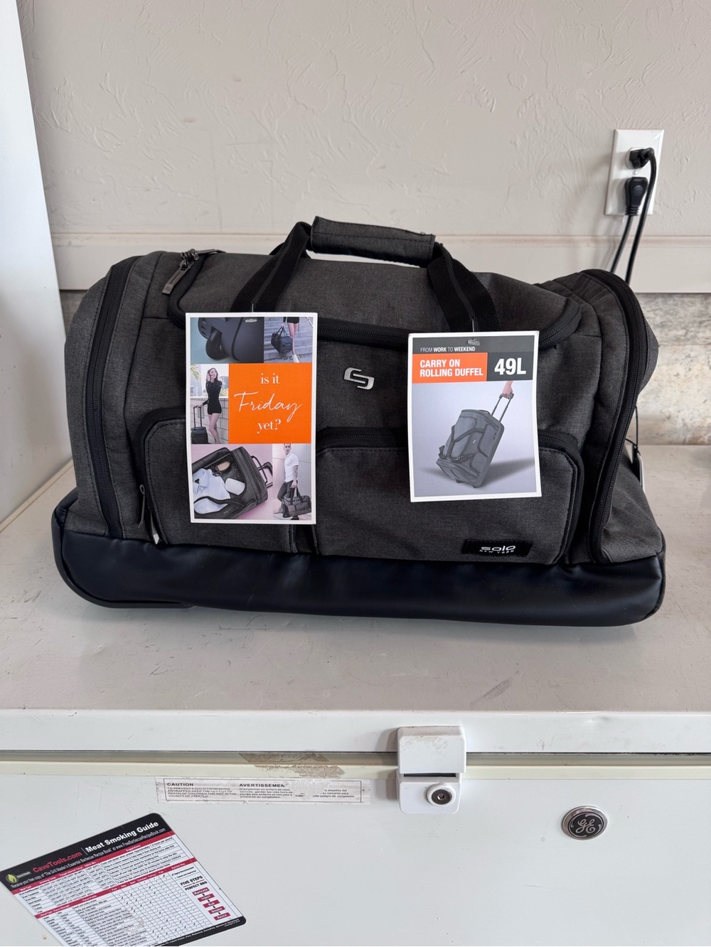 solo Charcoal Gray and Black Duffel Bag - 49L Carry-On